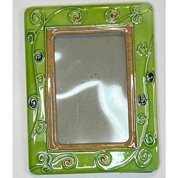 Green Ceramic Swirl Photo Frame - Picture 1 of 4